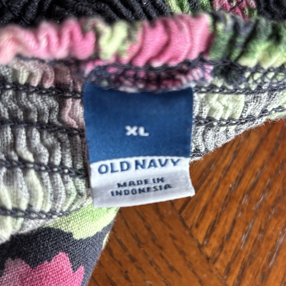 Old Navy Women's Linen Blend Blue Floral Tank Jumpsuit sz XL  Romper Jumper - Picture 3 of 10